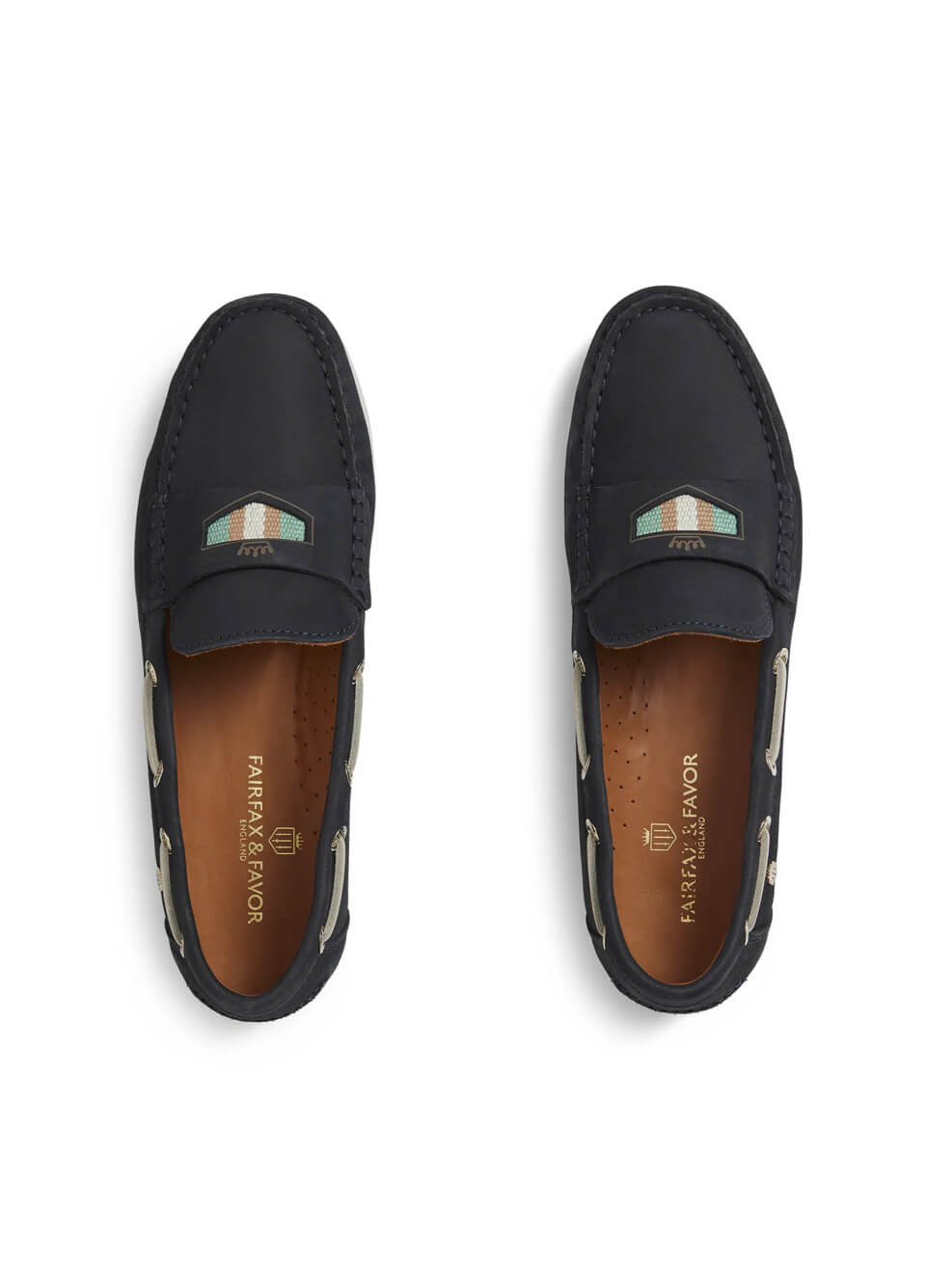 Fairfax & Favor Boston Deck Shoe - Navy/Mint