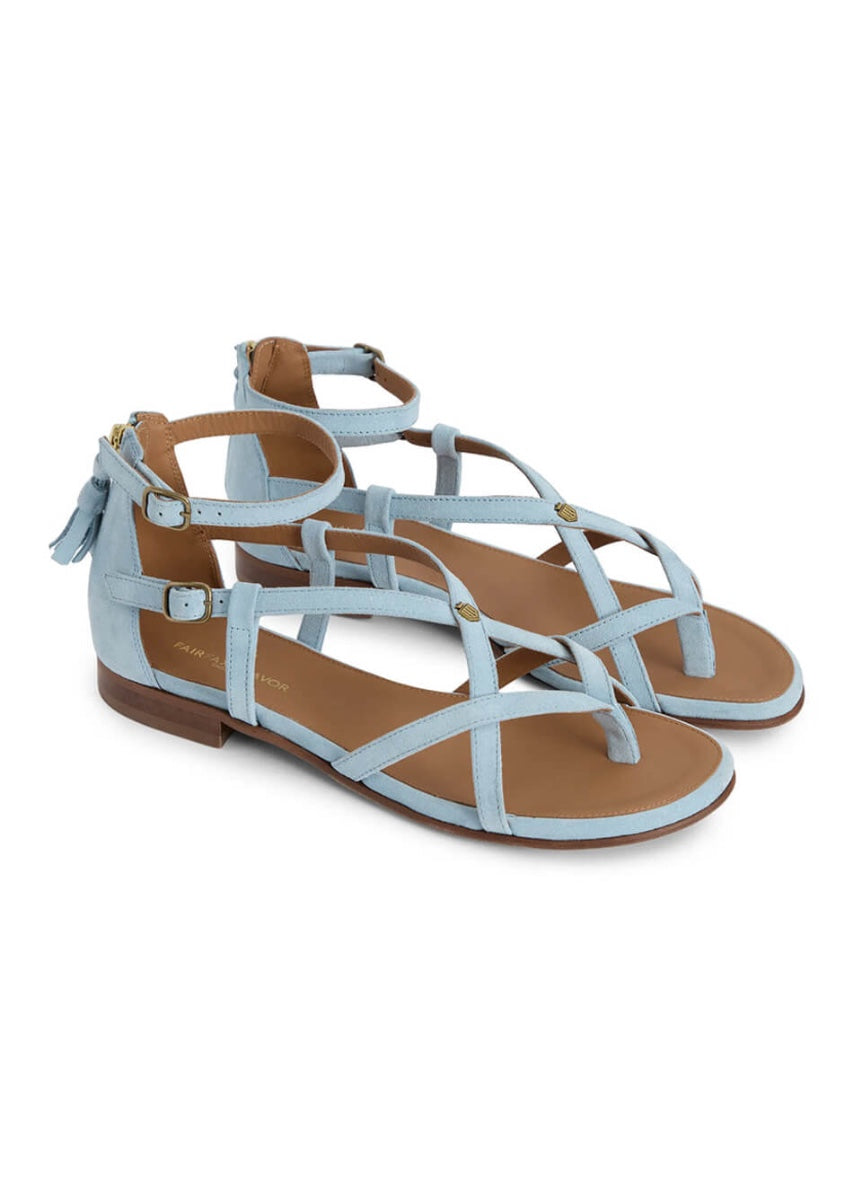 Fairfax & Favor Brancaster Sandal - Sky Blue
