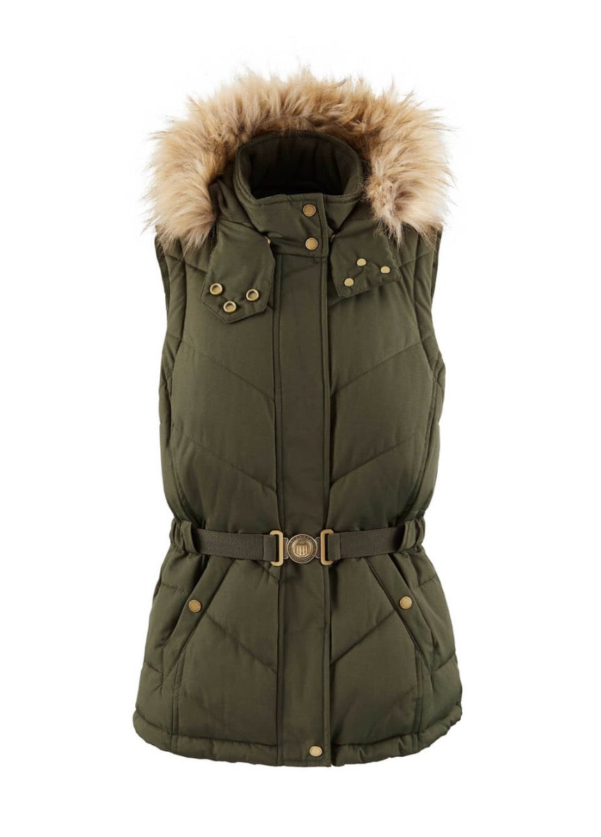 Fairfax & Favor Charlotte Padded Gilet - Khaki