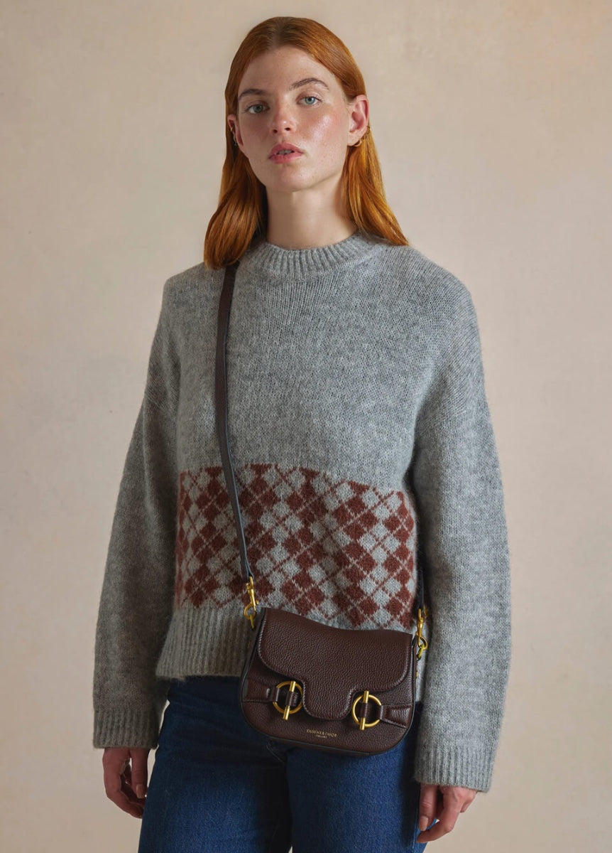 Fairfax & Favor Connie Handbag - Mahogany Leather