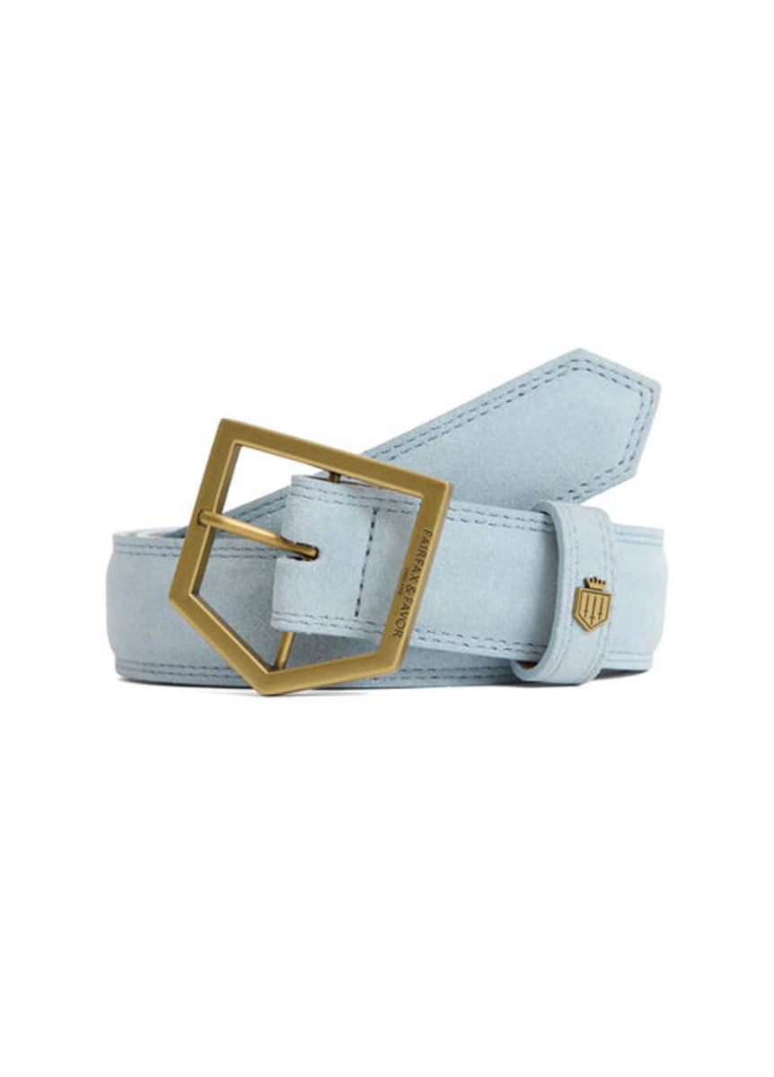 Fairfax & Favor Felbrigg Suede Belt - Sky Blue