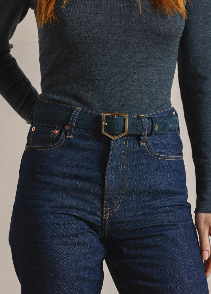 Fairfax & Favor Felbrigg Suede Belt - Teal