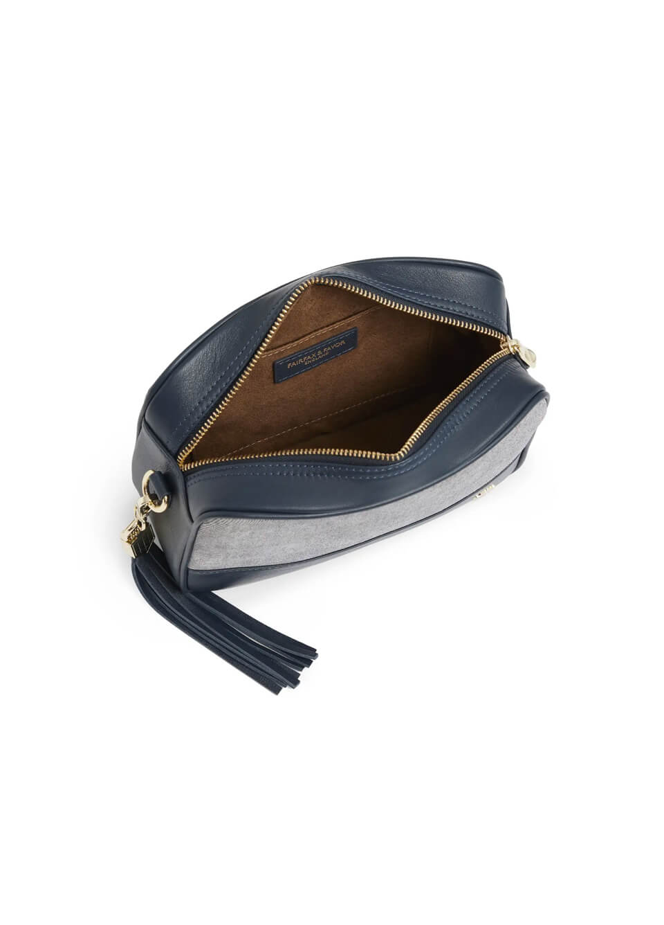 Fairfax & Favor Finsbury Crossbody Bag - Denim Suede