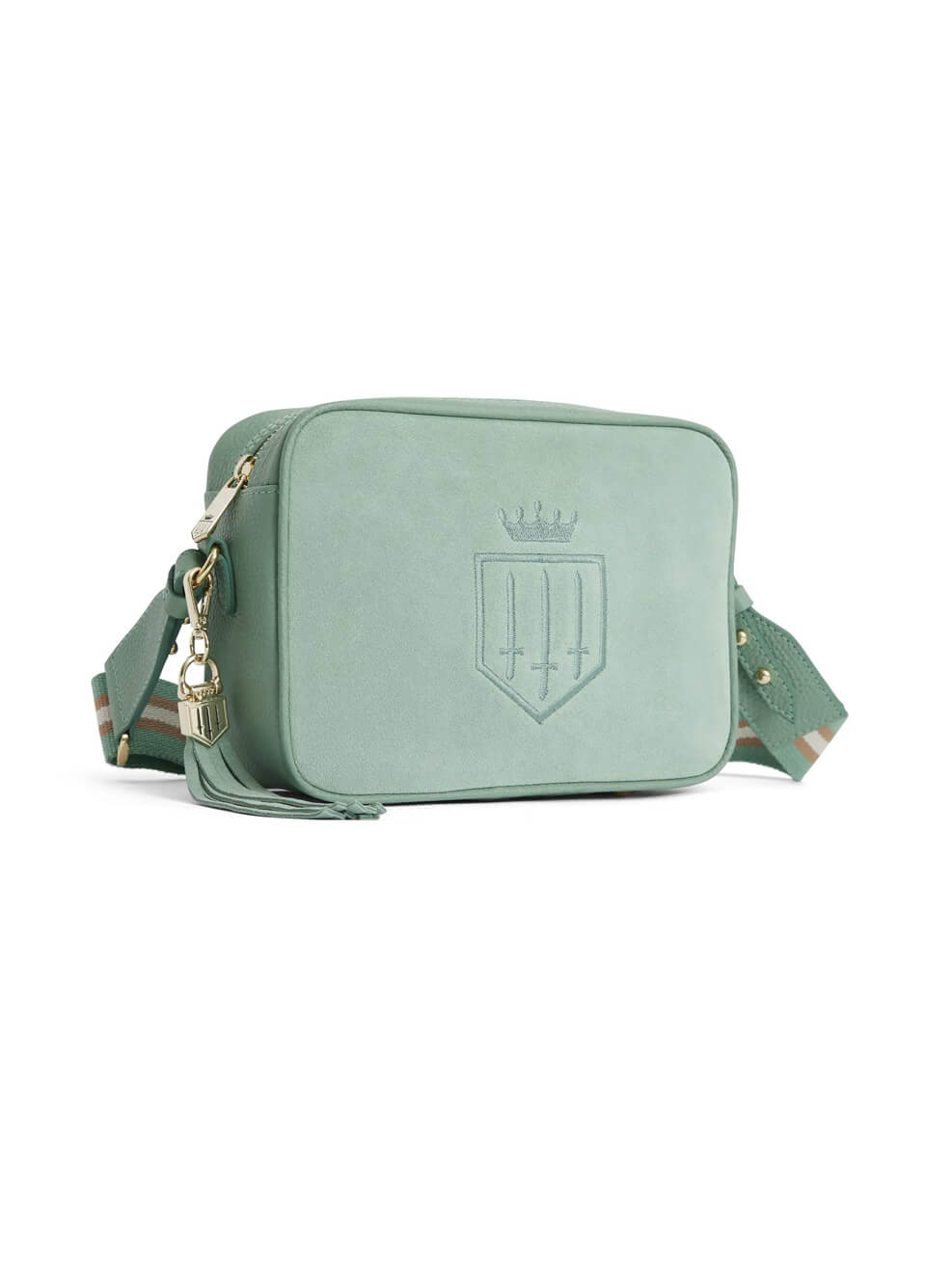 Fairfax & Favor Finsbury Crossbody Bag - Mint Suede