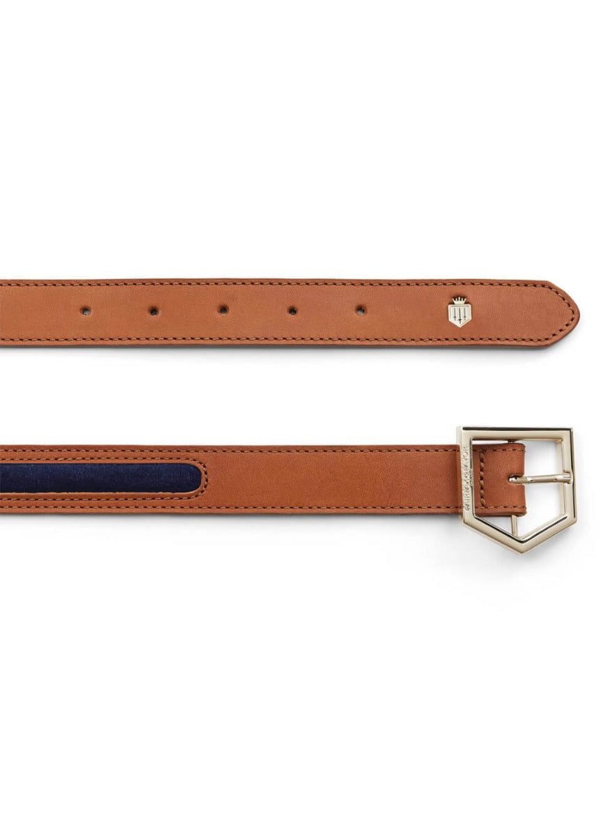 Fairfax & Favor Hampton Leather Belt - Tan/Navy