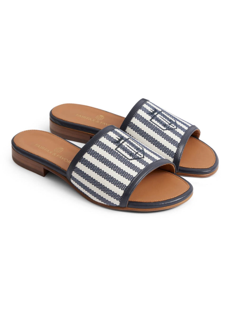 Fairfax & Favor Heacham Sandal - Navy Stripe
