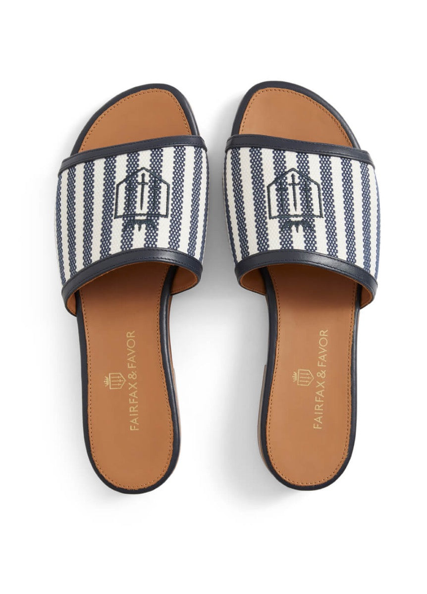 Fairfax & Favor Heacham Sandal - Navy Stripe