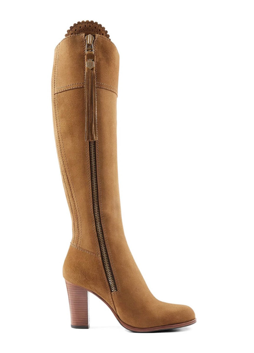 Fairfax & Favor High Heeled Regina Suede Boot - Tan