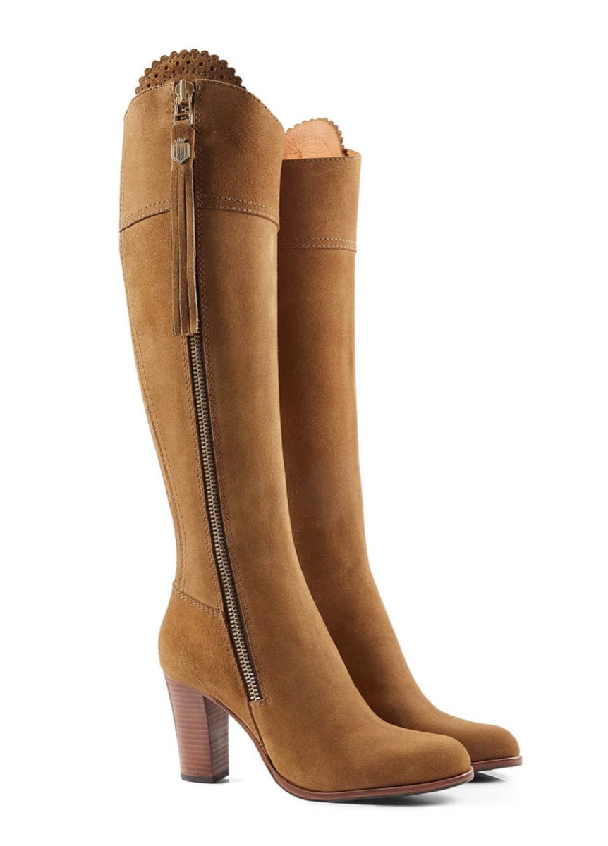 Fairfax & Favor High Heeled Regina Suede Boot - Tan
