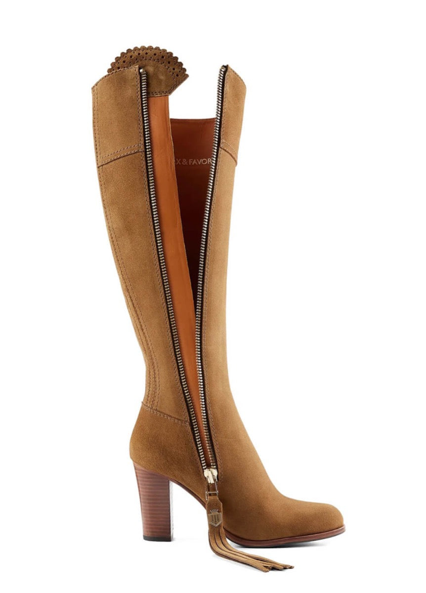 Fairfax & Favor High Heeled Regina Suede Boot - Tan
