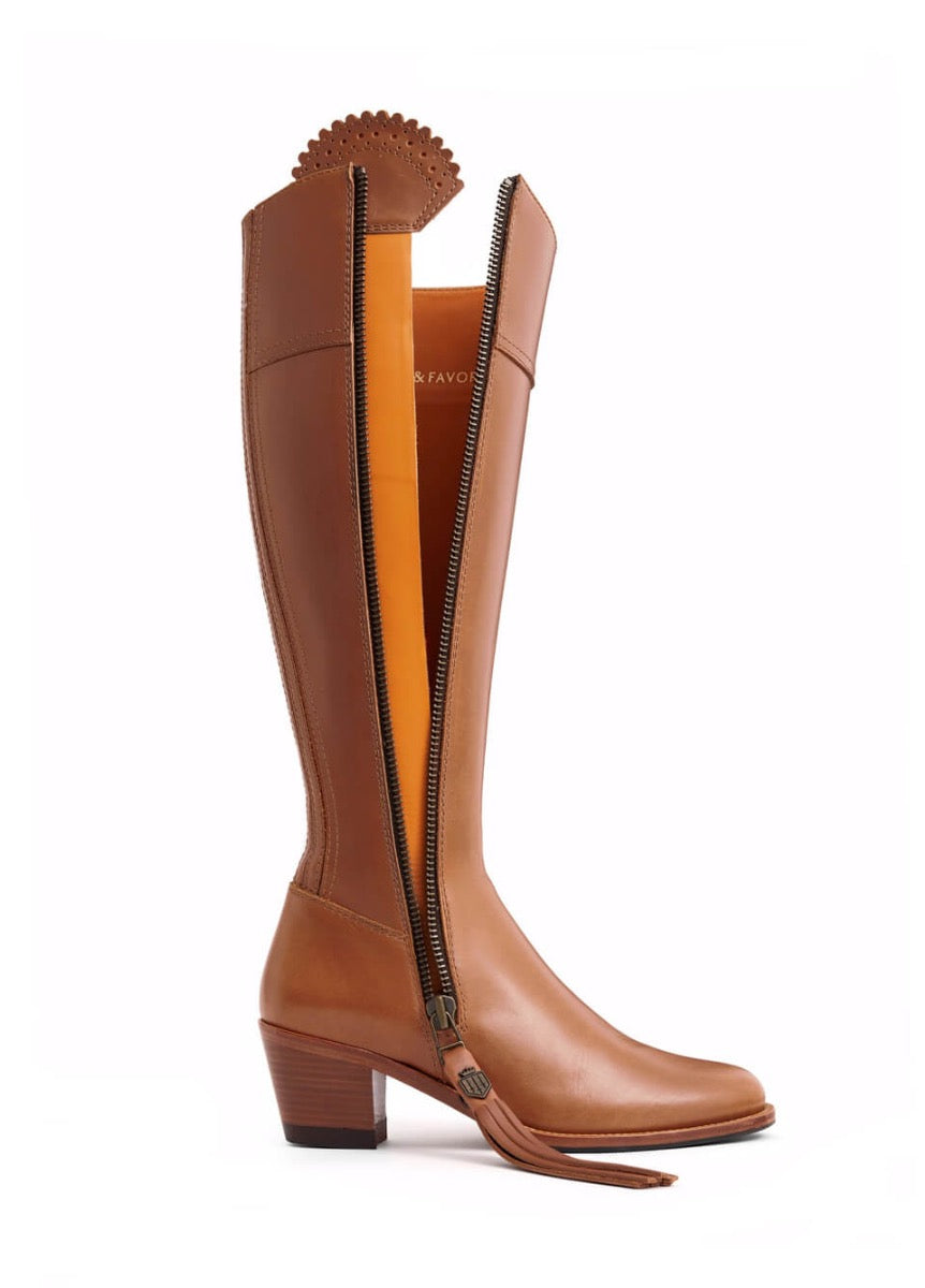 Fairfax & Favor Leather Heeled Regina Boots - Tan