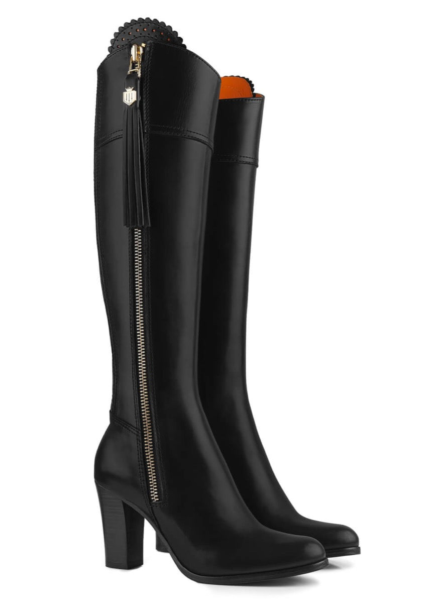 Fairfax & Favor High Heeled Regina Leather Boot - Black