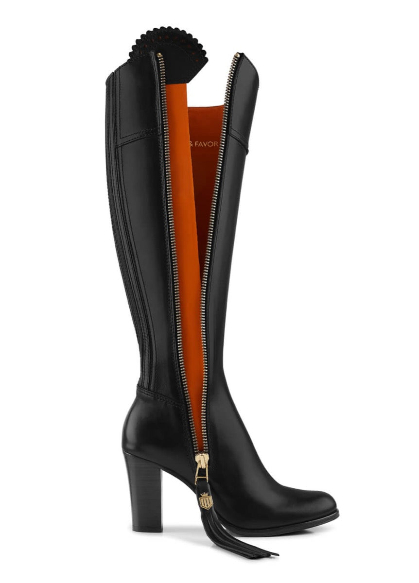 Fairfax & Favor High Heeled Regina Leather Boot - Black