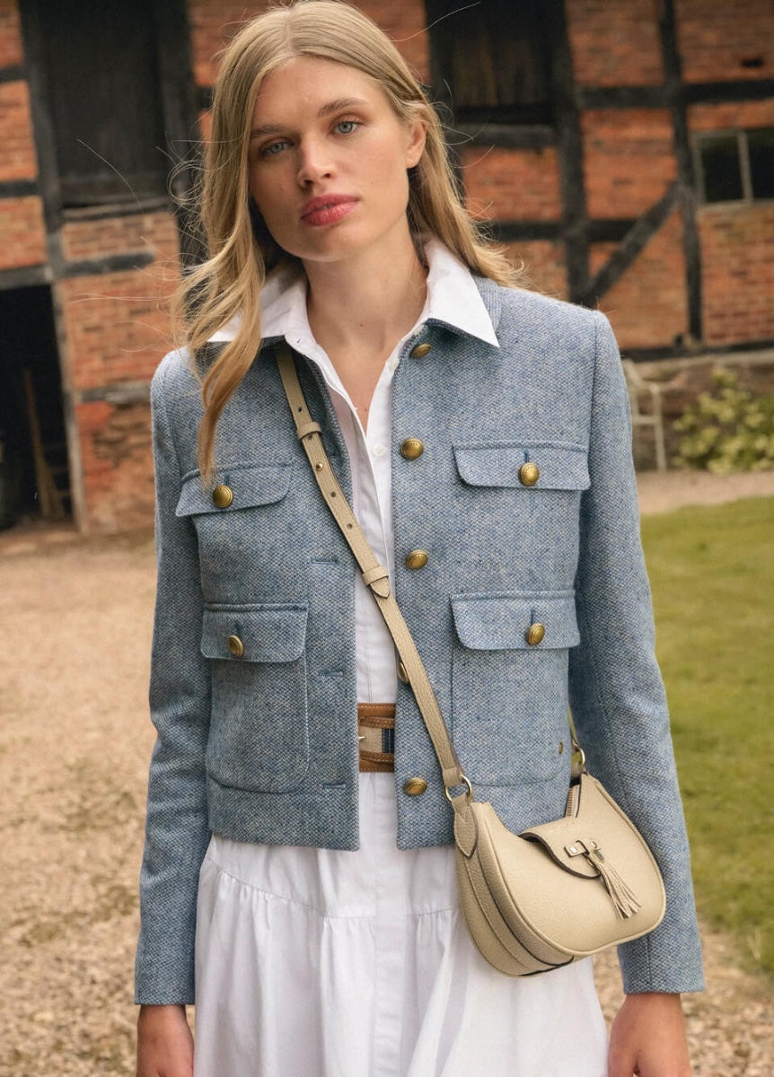 Fairfax & Favor Micro Windsor Crossbody Bag - Stone Leather