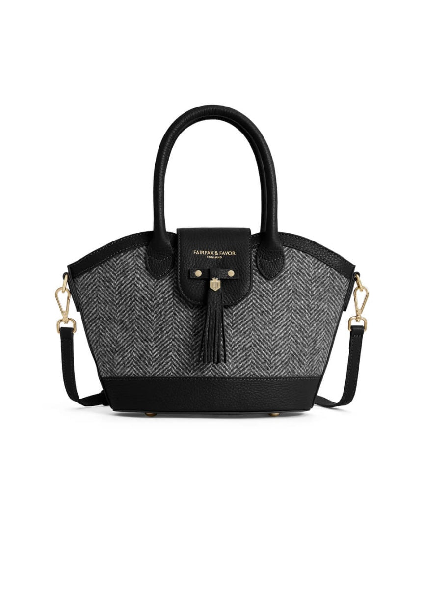 Fairfax & Favor Mini Windsor Tote - Black Herringbone