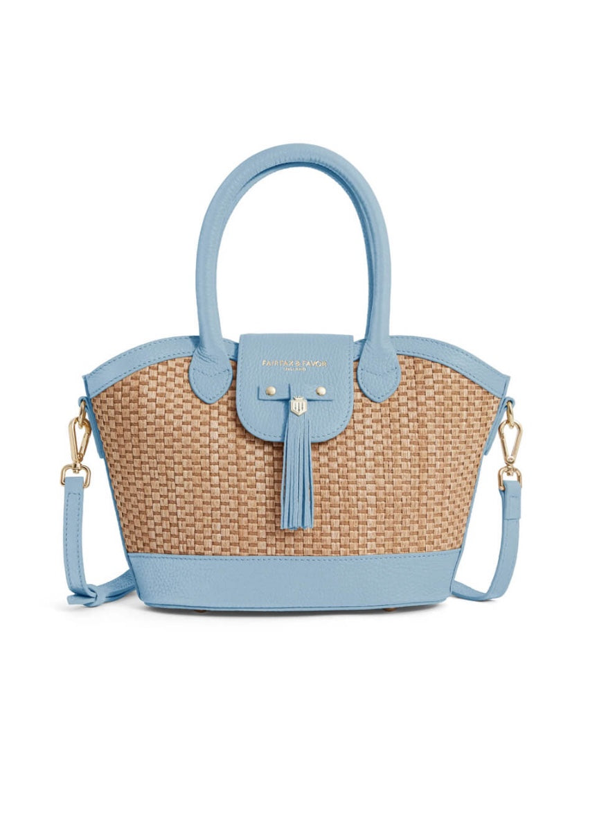 Fairfax & Favor Mini Windsor Basket Bag - Sky Blue