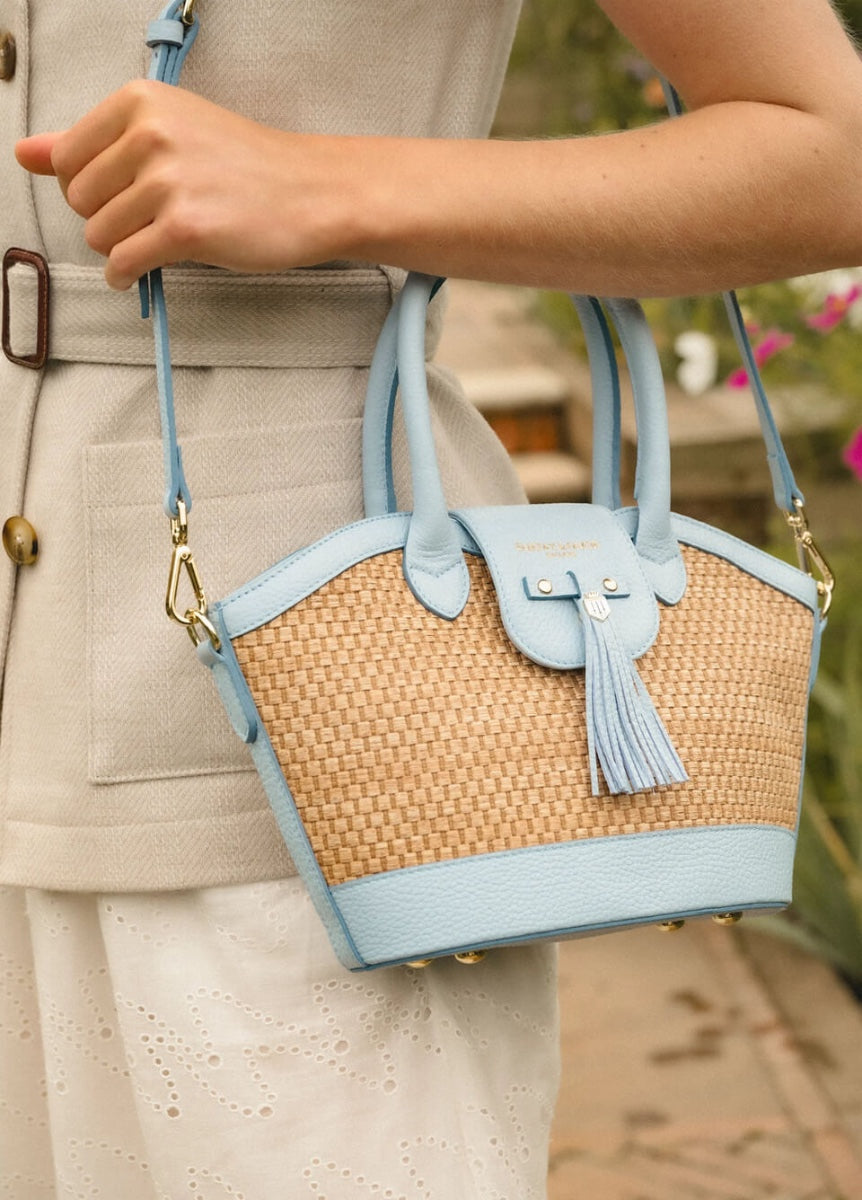 Fairfax & Favor Mini Windsor Basket Bag - Sky Blue