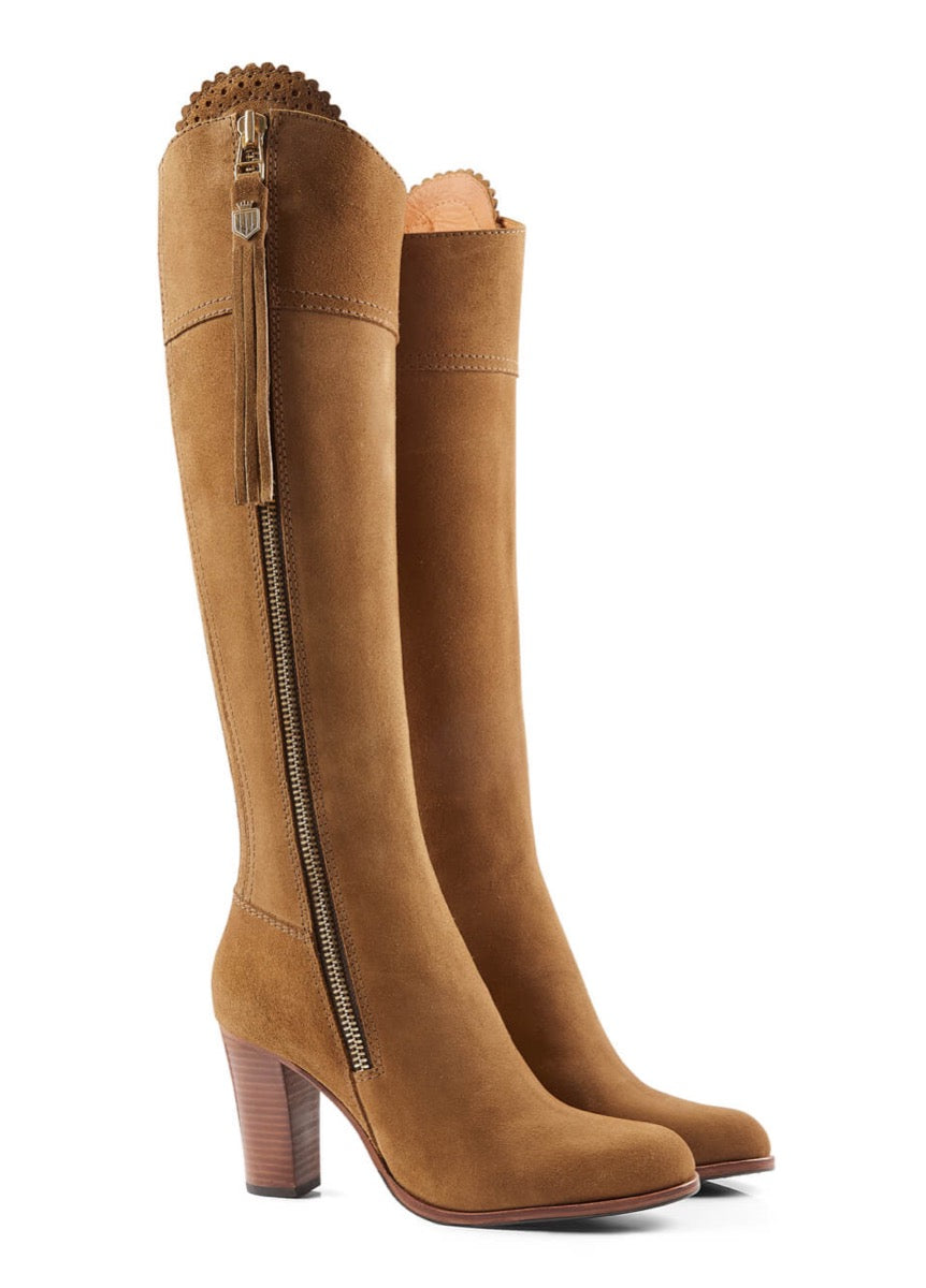 Fairfax & Favor High Heeled Regina Narrow Fit Suede Boot - Tan