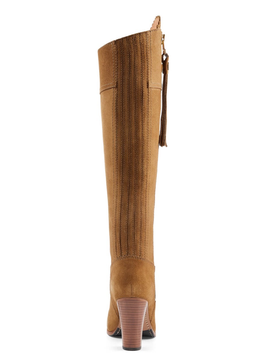 Fairfax & Favor High Heeled Regina Narrow Fit Suede Boot - Tan
