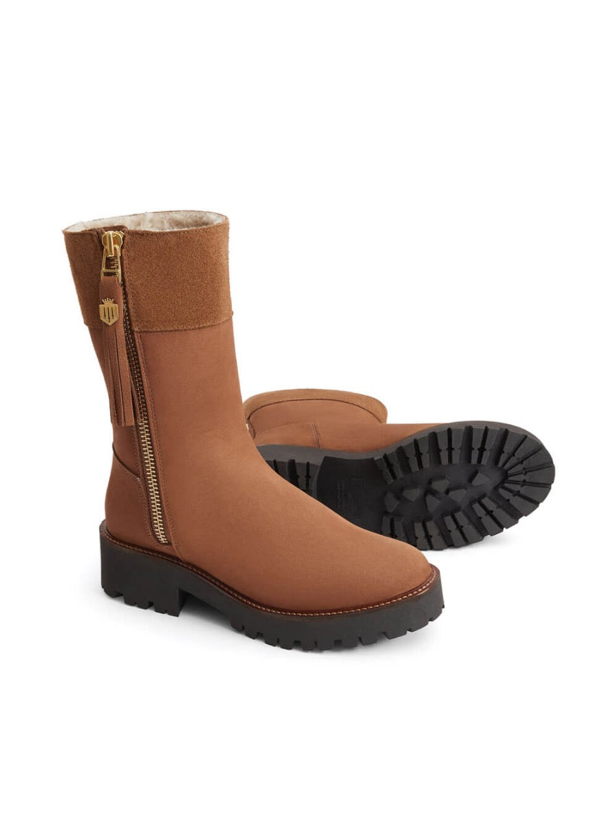 Fairfax & Favor Paris Shearling Lined Boot - Cognac
