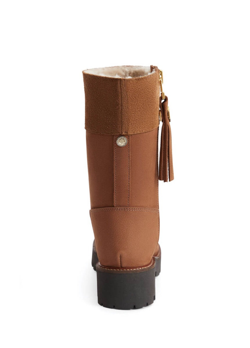 Fairfax & Favor Paris Shearling Lined Boot - Cognac