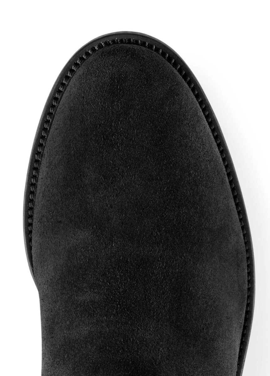 Fairfax & Favor Suede Flat Regina Narrow Fit - Black