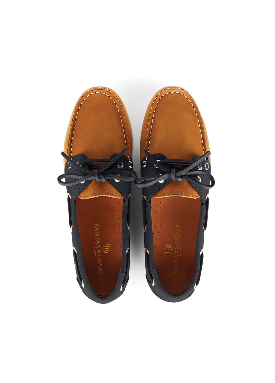 Fairfax & Favor Salcombe Deck Shoe - Tan/Navy
