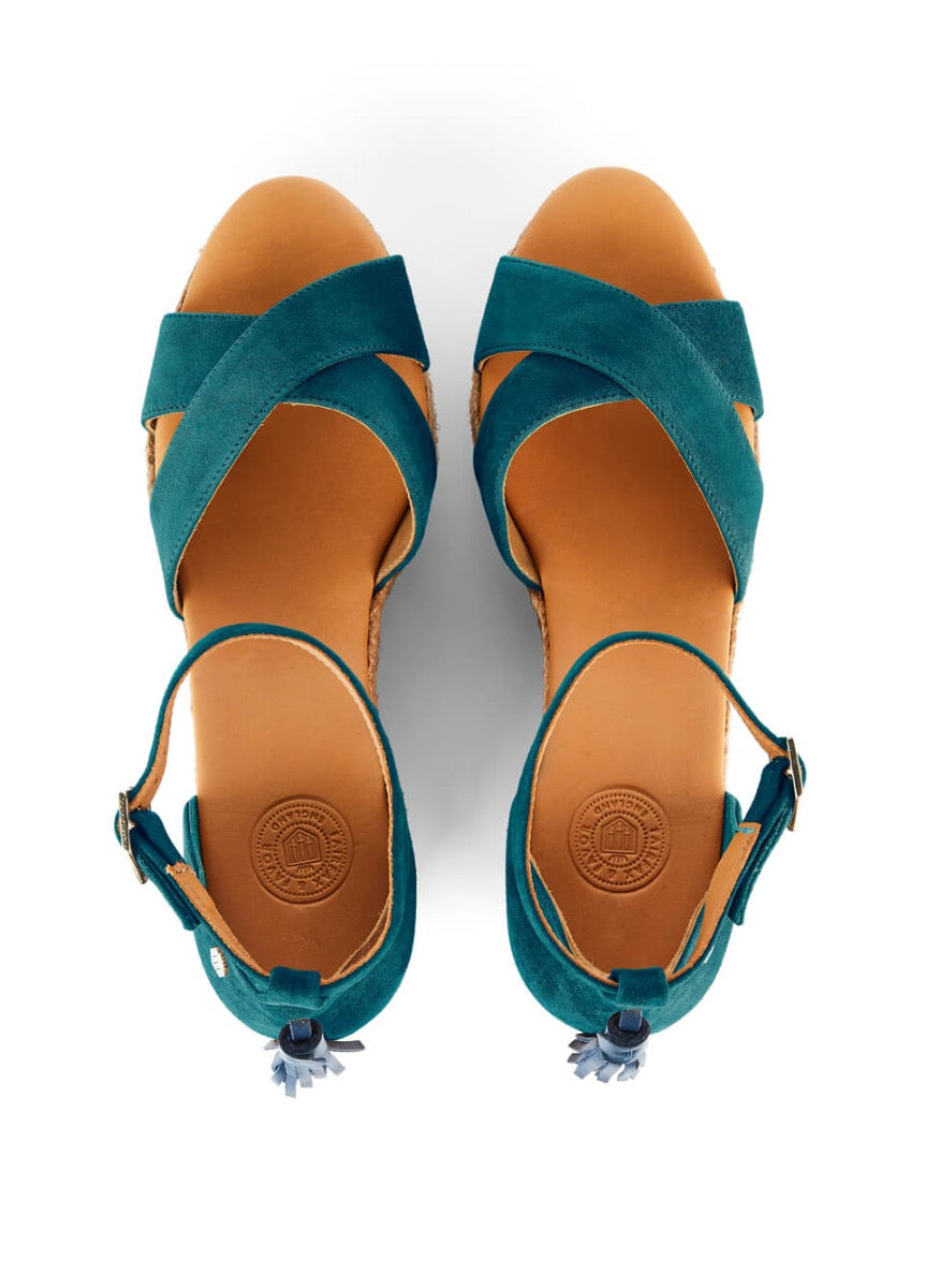 Fairfax & Favor Valencia Wedge - Ocean