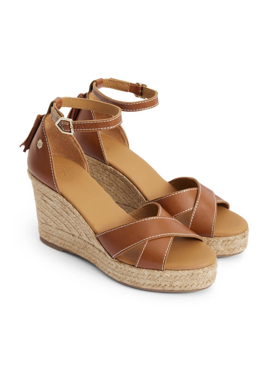 Fairfax & Favor Valencia Wedge - Tan Leather