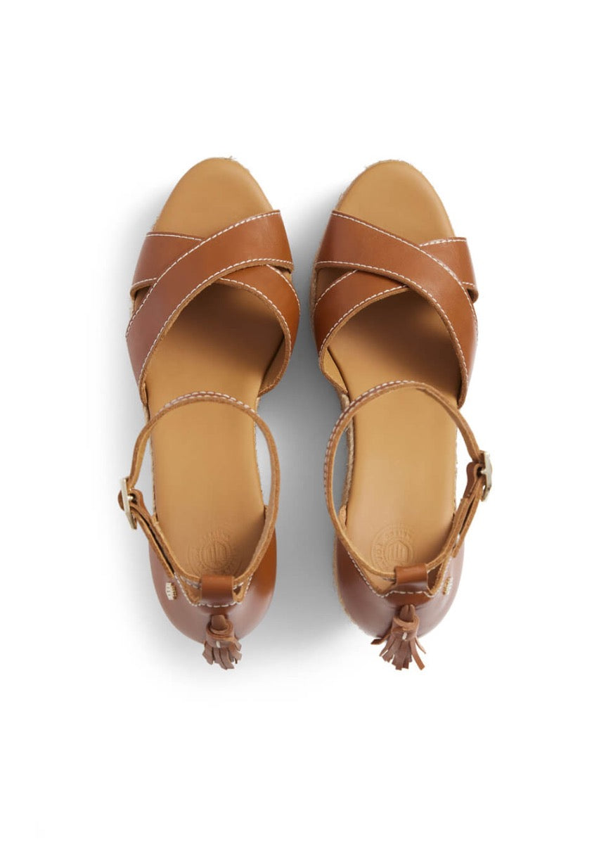 Fairfax & Favor Valencia Wedge - Tan Leather