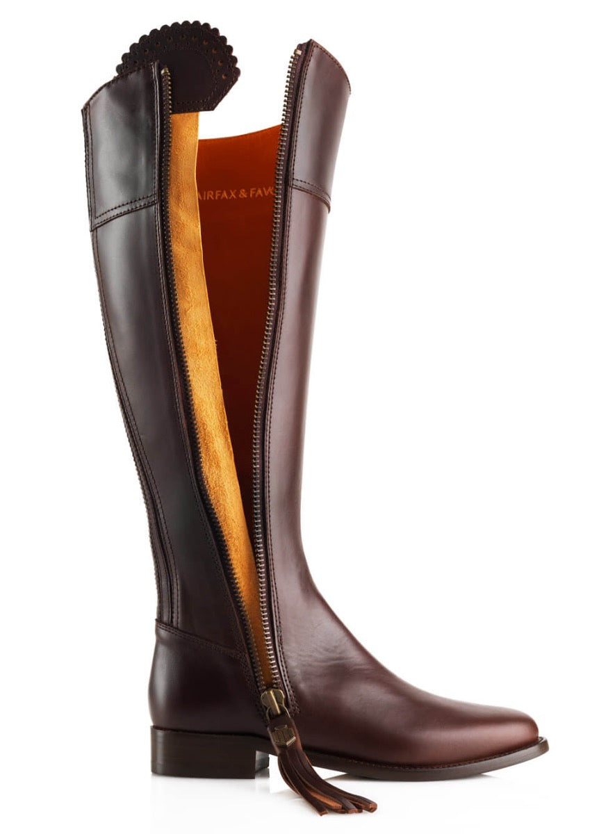 Fairfax & Favor Leather Flat Regina - Mahogany