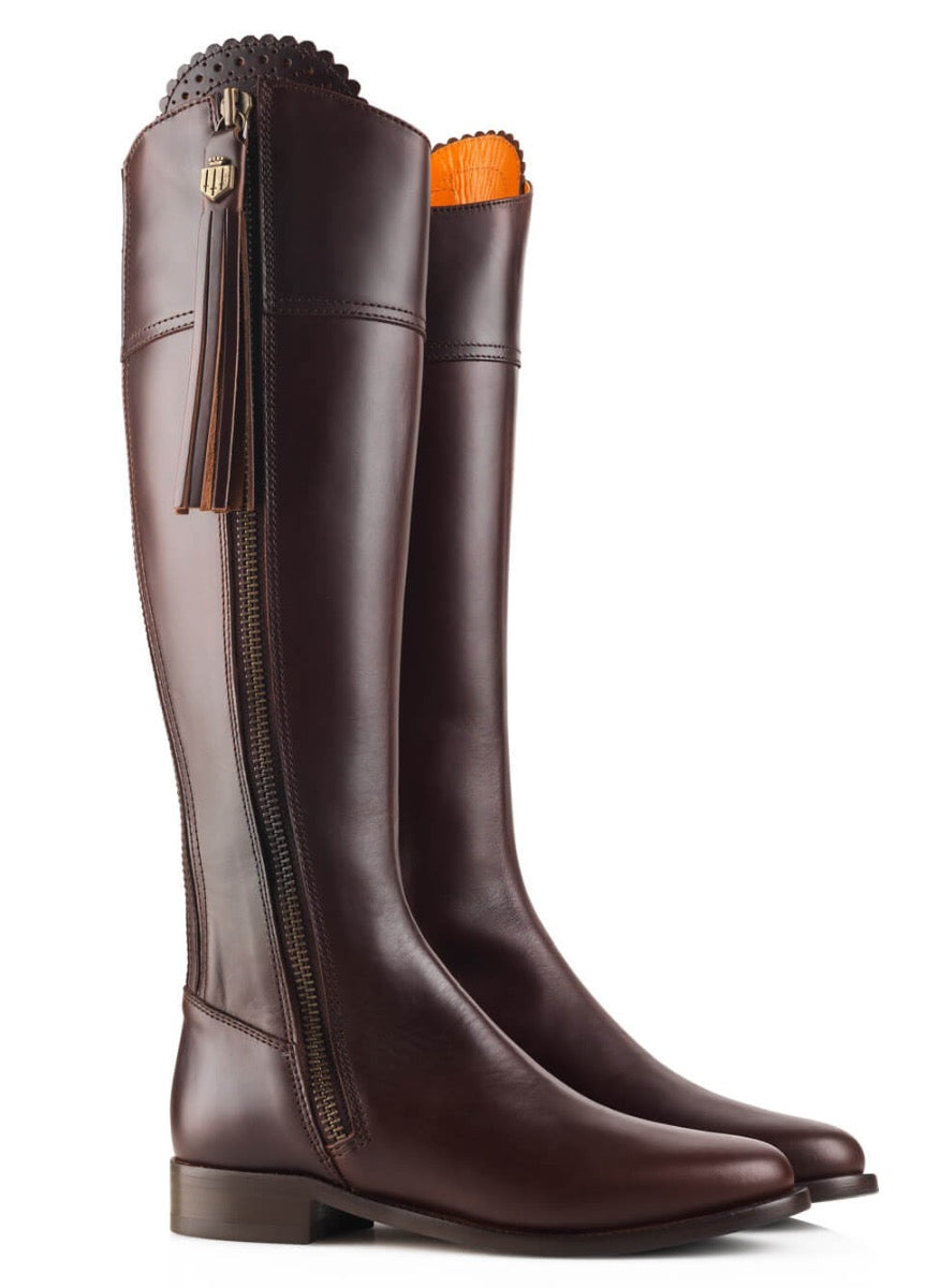 Fairfax & Favor Leather Flat Regina - Mahogany