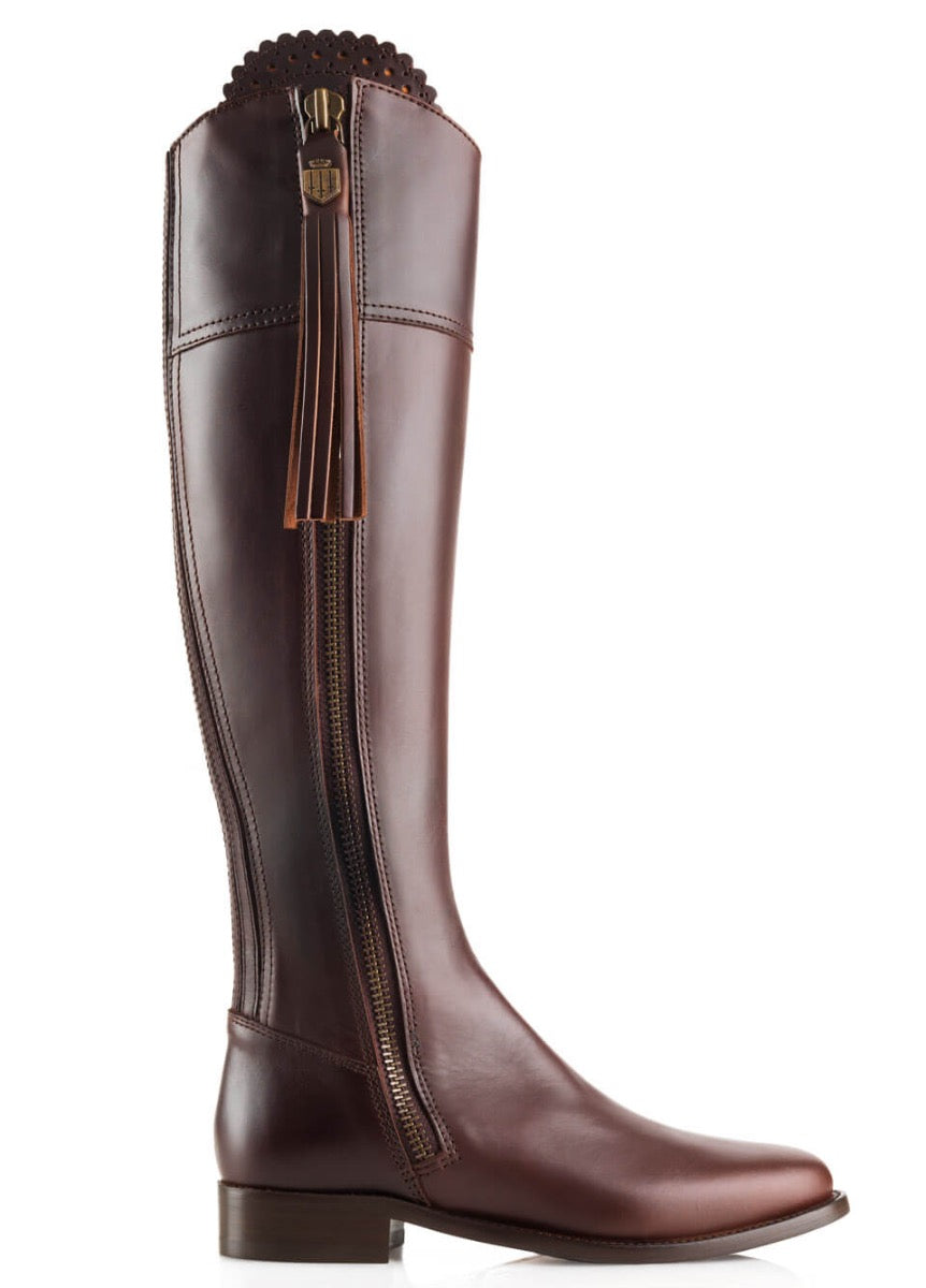 Fairfax & Favor Leather Flat Regina - Mahogany
