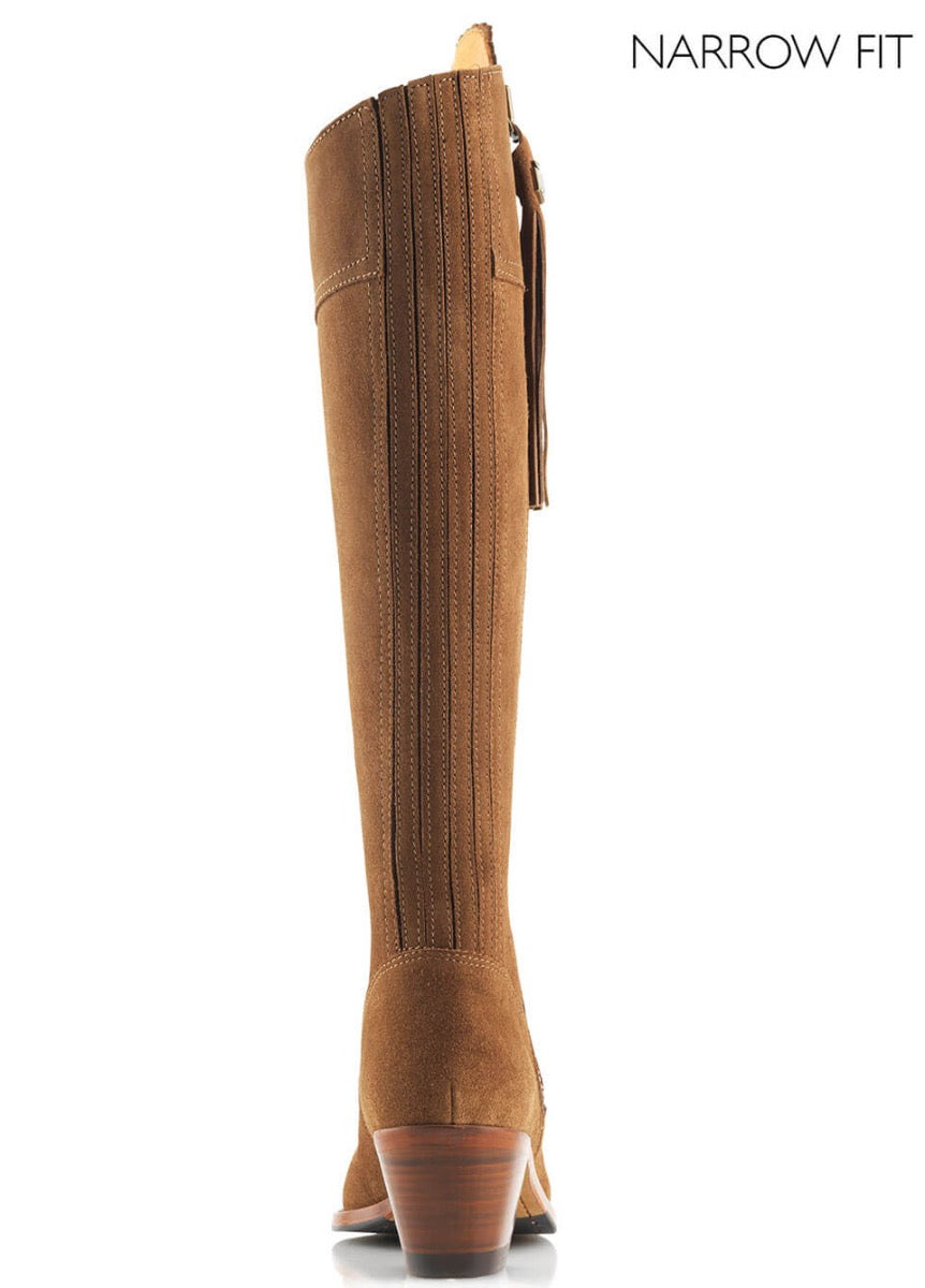 Fairfax & Favor Heeled Regina Narrow Fit Suede Boot - Tan