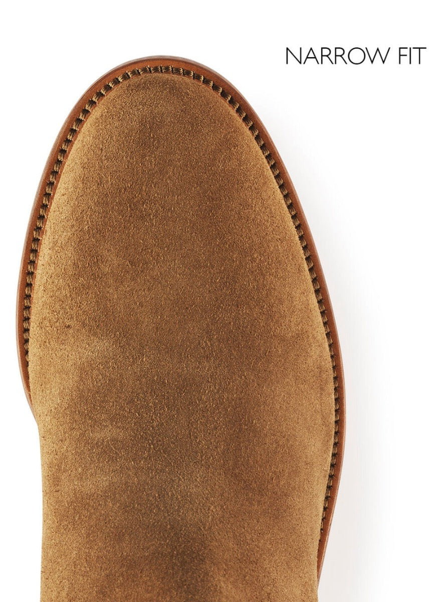 Fairfax & Favor Heeled Regina Narrow Fit Suede Boot - Tan