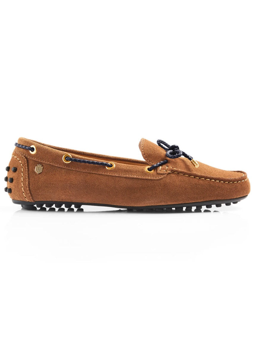 Fairfax & Favor Suede Henley Driving Shoe - Tan/Navy