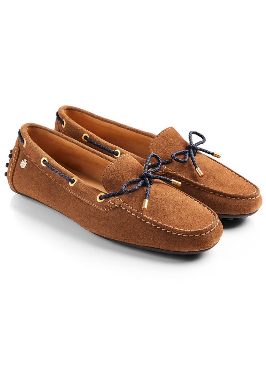 Fairfax & Favor Suede Henley Driving Shoe - Tan/Navy