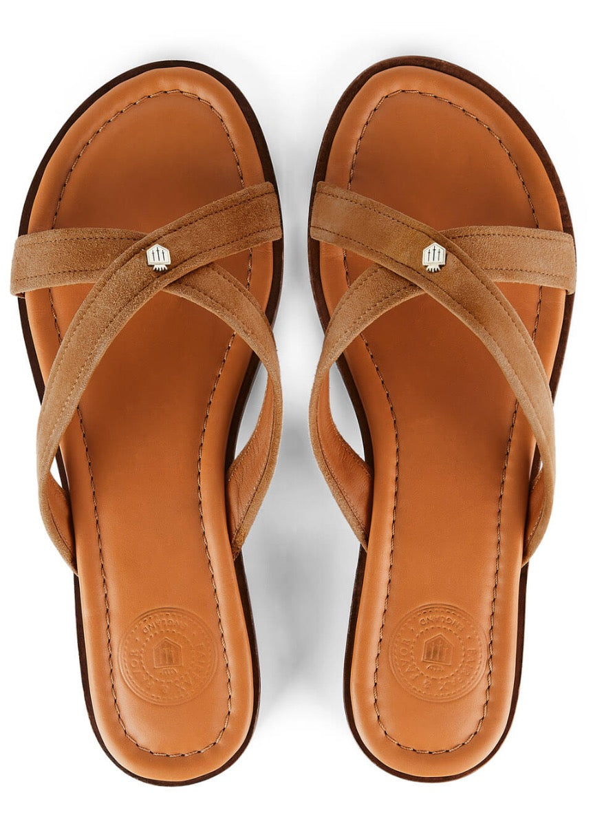 Fairfax & Favor Holkham Suede Sandal - Tan