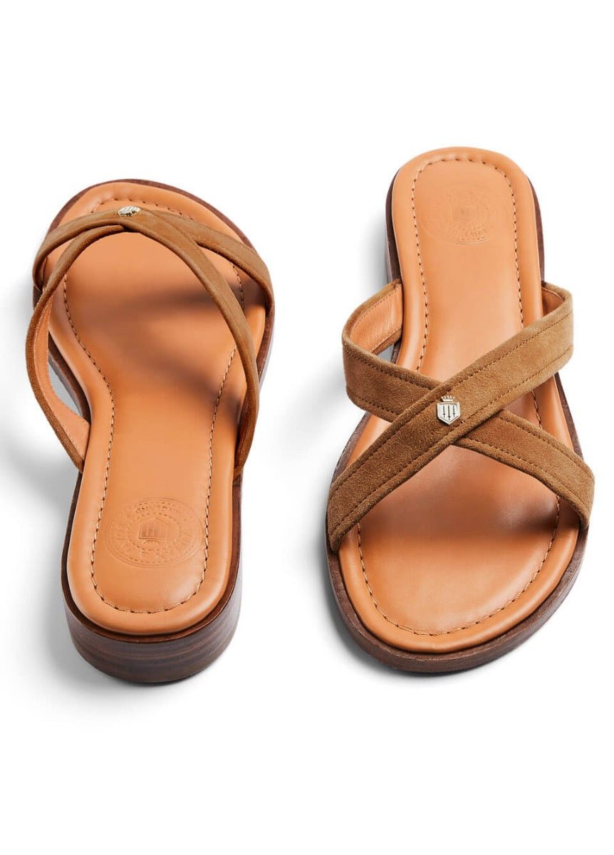 Fairfax & Favor Holkham Suede Sandal - Tan
