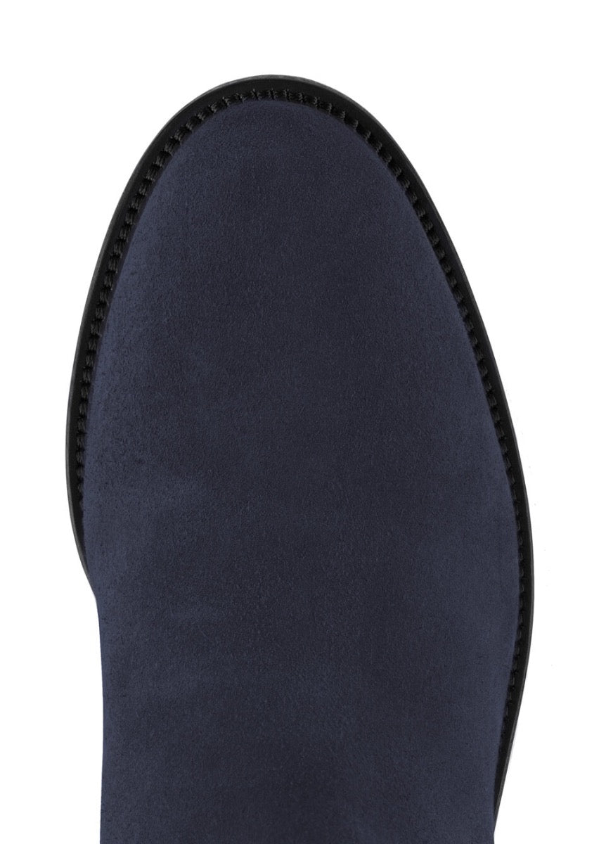 Fairfax & Favor Suede Flat Regina - Navy 