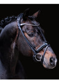 Finesse Himalaya Rolled Flash Patent Bridle - Black/Silver