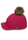 Gatehouse Lycra Hat Silk with Pom Pom - Cerise