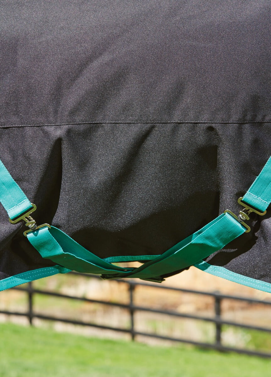 Weatherbeeta Green-Tec 900D Detach-A-Neck Medium Turnout - Black/Bottle Green