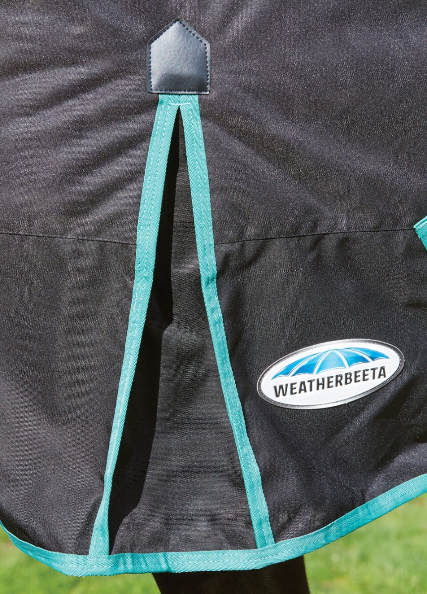 Weatherbeeta Green-Tec 900D Detach-A-Neck Medium Turnout - Black/Bottle Green