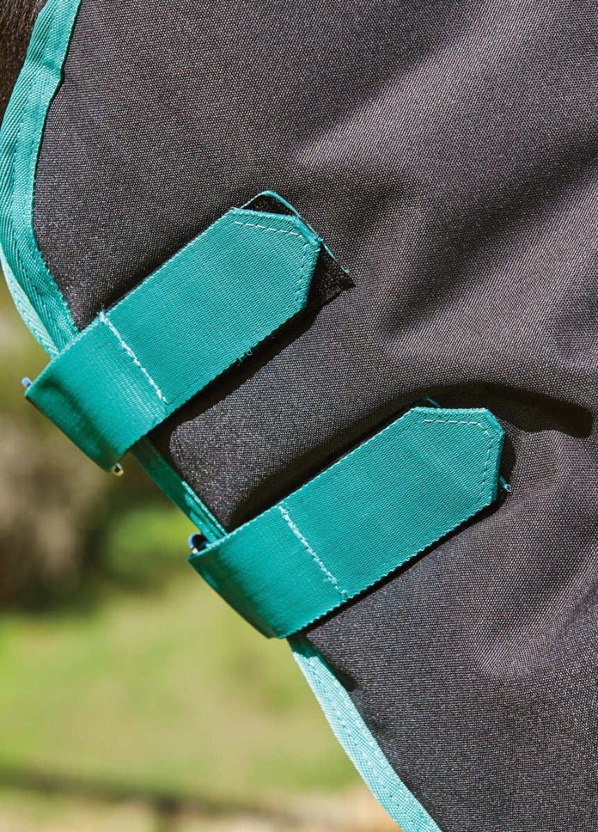 Weatherbeeta Green-Tec 900D Detach-A-Neck Medium Turnout - Black/Bottle Green