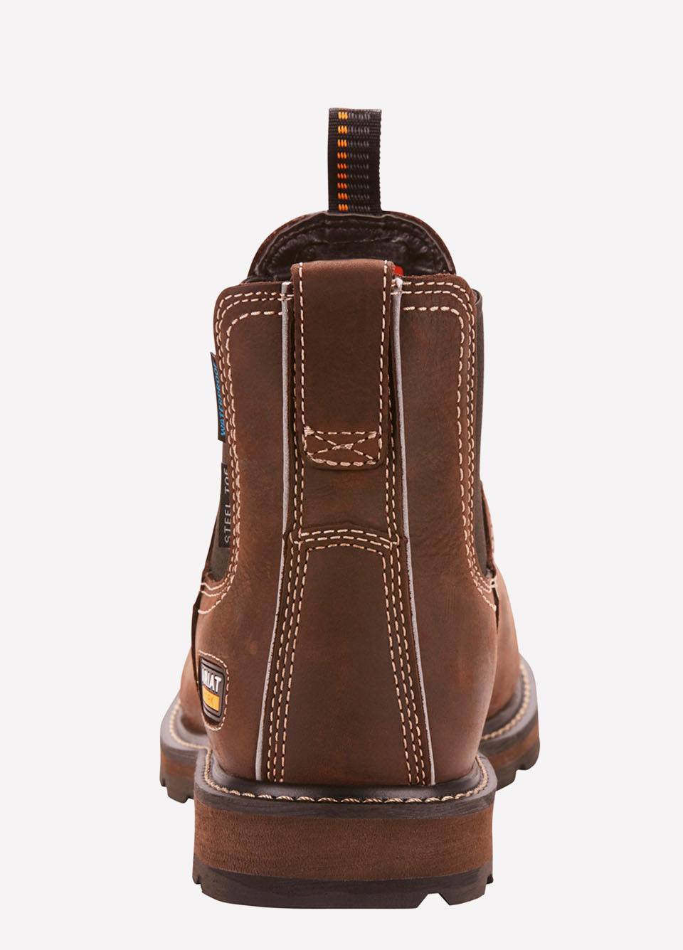 Ariat Mens Groundbreaker Waterproof Steel Toe Work Boots - Dark Brown