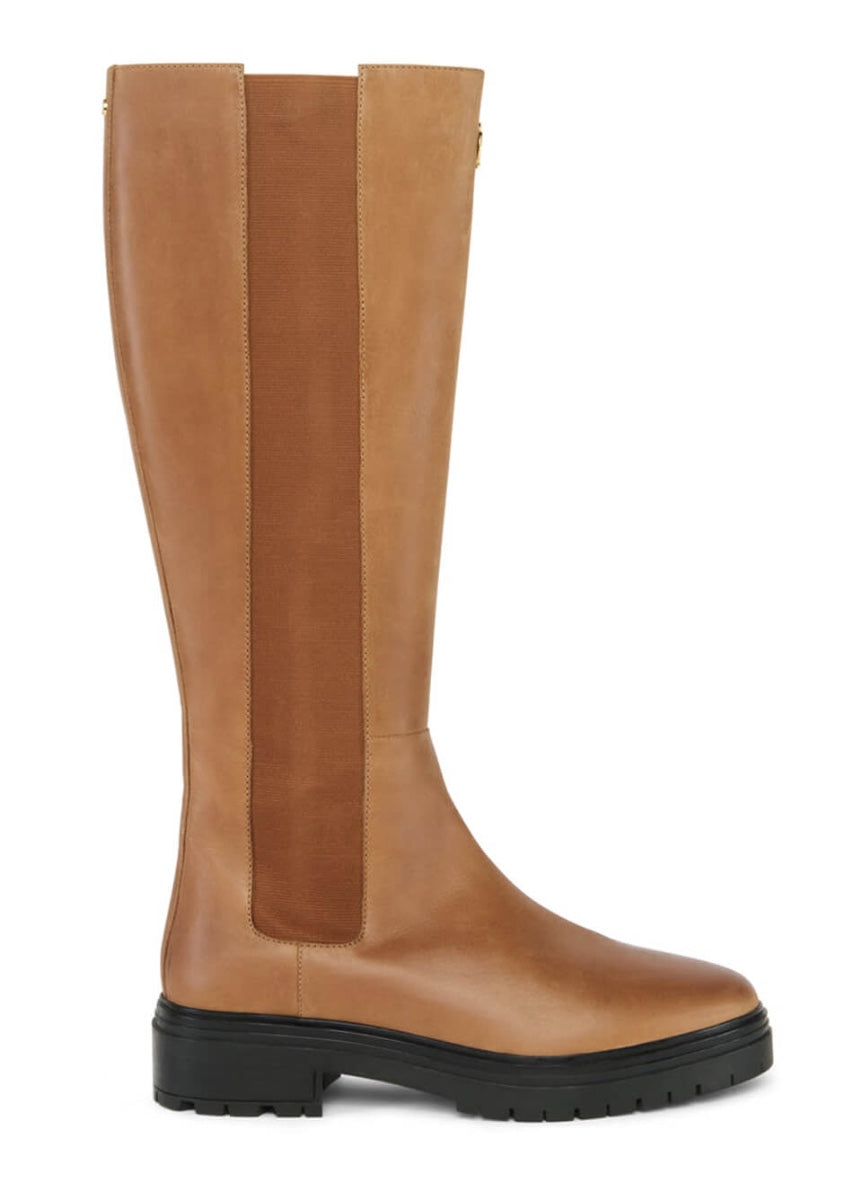 Holland Cooper Astoria Knee Boot - Vintage Tan Leather