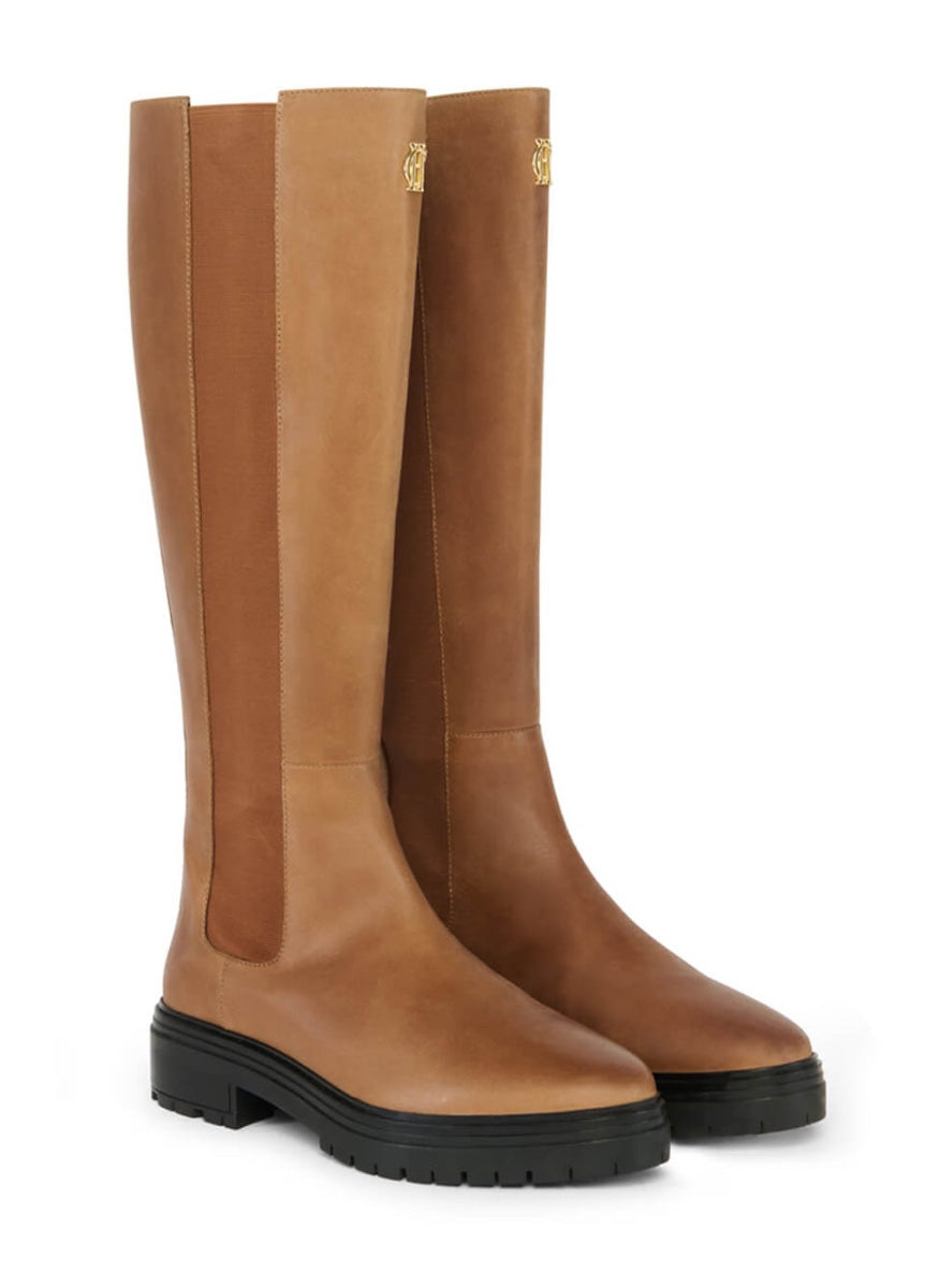 Holland Cooper Astoria Knee Boot - Vintage Tan Leather