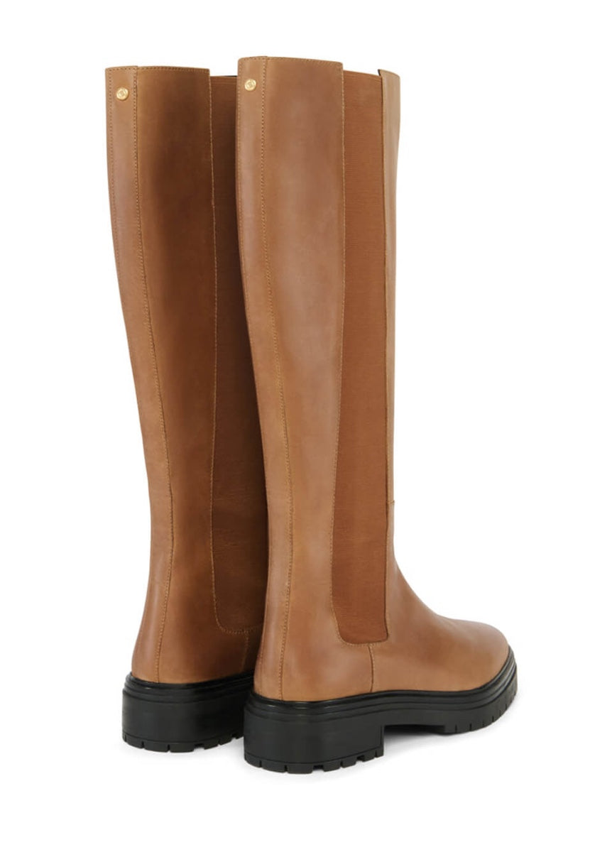 Holland Cooper Astoria Knee Boot - Vintage Tan Leather