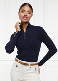 Holland Cooper Ava Quarter Zip Knit - Ink Navy